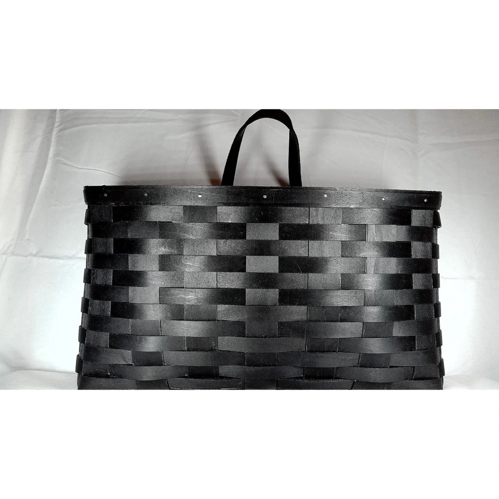 Longaberger Tidy Up‎ Basket Set Black Maplewood Handmade Protector Included
